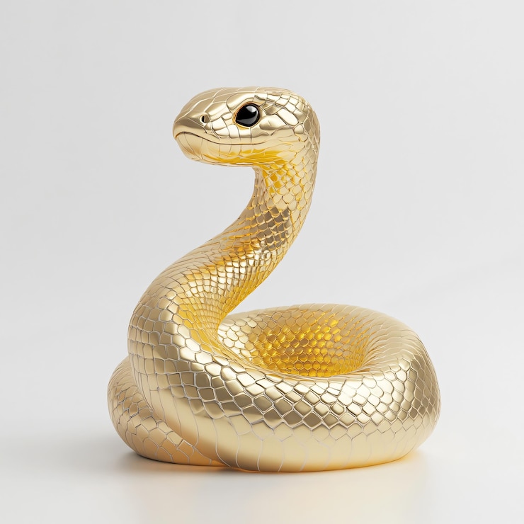 Foto cobra dourada 3d ilustração papel de parede de fundo