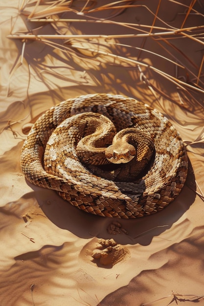 Cobra enrolada na areia