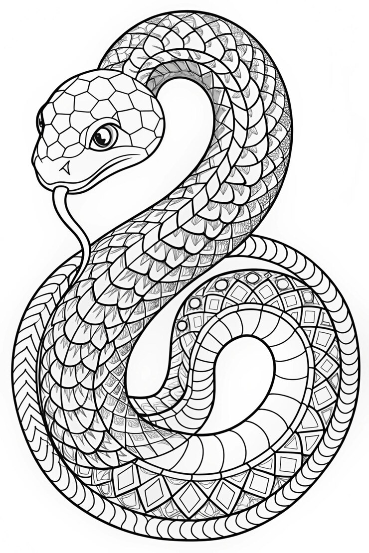 Foto cobra guardando uma jóia página de colorir mistério e atração
