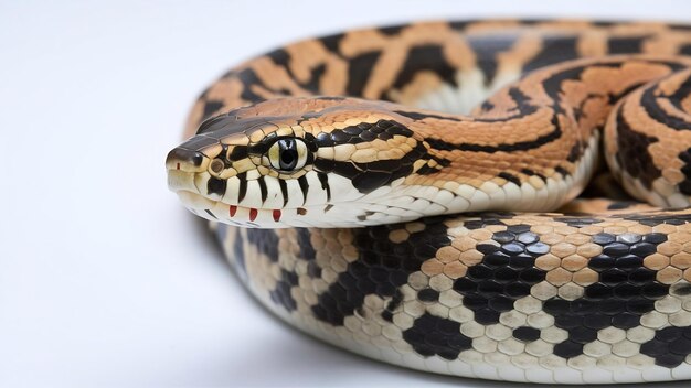 Foto cobra tropidolaemus wagleri em close em fundo branco