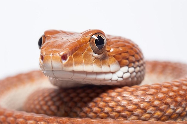 Foto cobra tropidolaemus wagleri em close em fundo branco