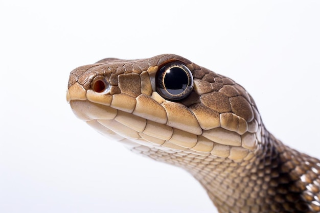 Foto cobra tropidolaemus wagleri em close em fundo branco