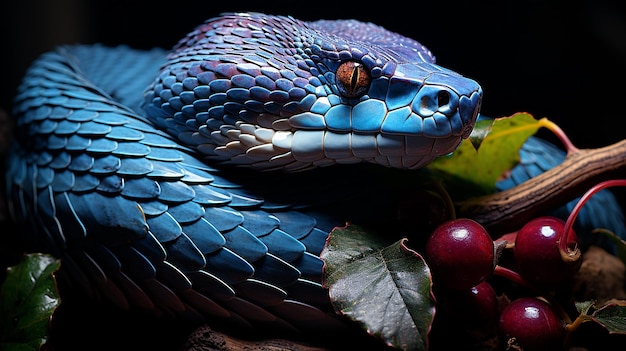 Vídeo que mostra impressionante contraste de cobra azul venenosa