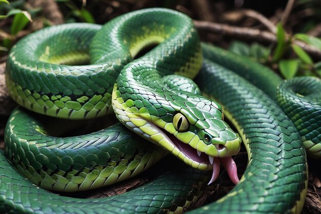 Cobra venenosa verde