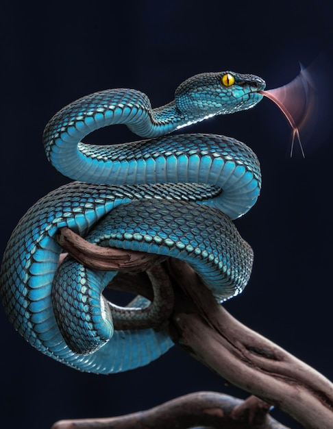 Desenho de víbora de cobra azul bonito