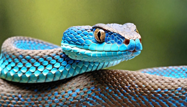 Serpente Azul-insularis Víbora Venenosa Imagem de Stock - Imagem