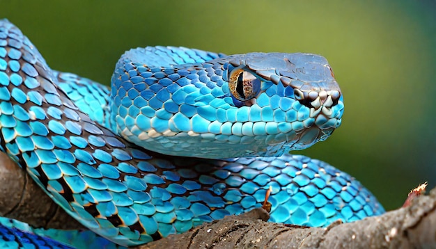 Cobra-víbora azul na foto Cobra-víbora azul insularis