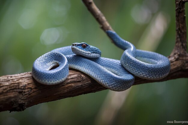 Foto cobra-víbora azul no ramo cobra-ríbora azul insularis