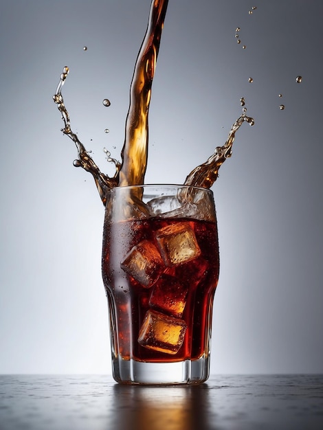 Coca-Cola fría en un vaso