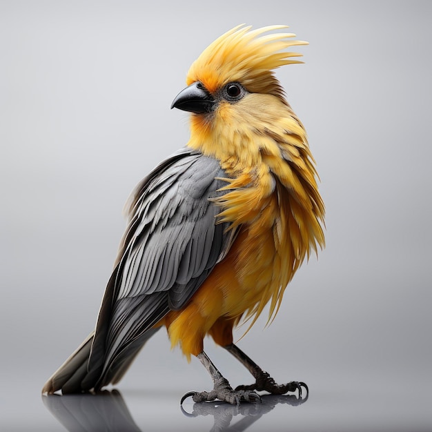 Cocatiel Birdphotorealistic Detalle fotorealista en HD sobre un fondo blanco