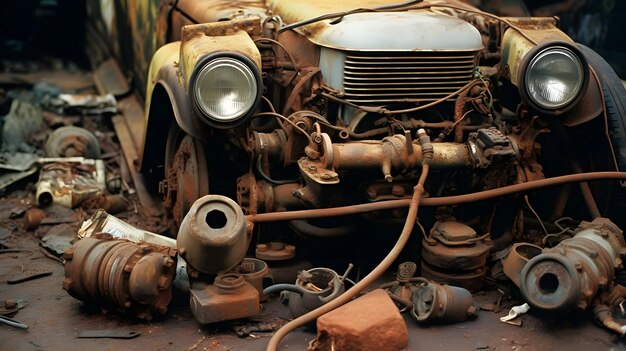 Foto coche abandonado y oxidado