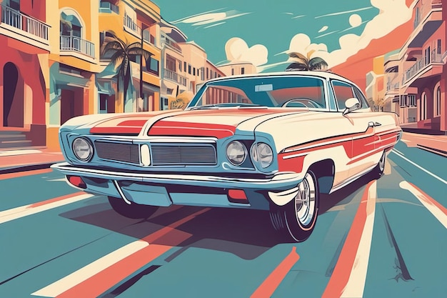 coche americano clásico retro