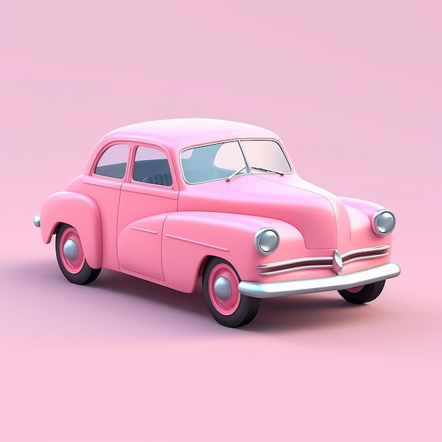 Foto coche antiguo de dibujos animados 3d