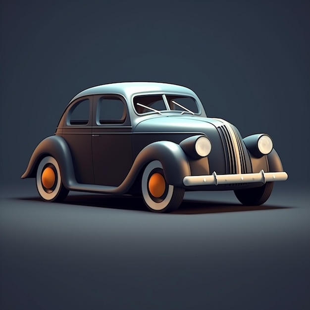 Coche antiguo de dibujos animados 3D