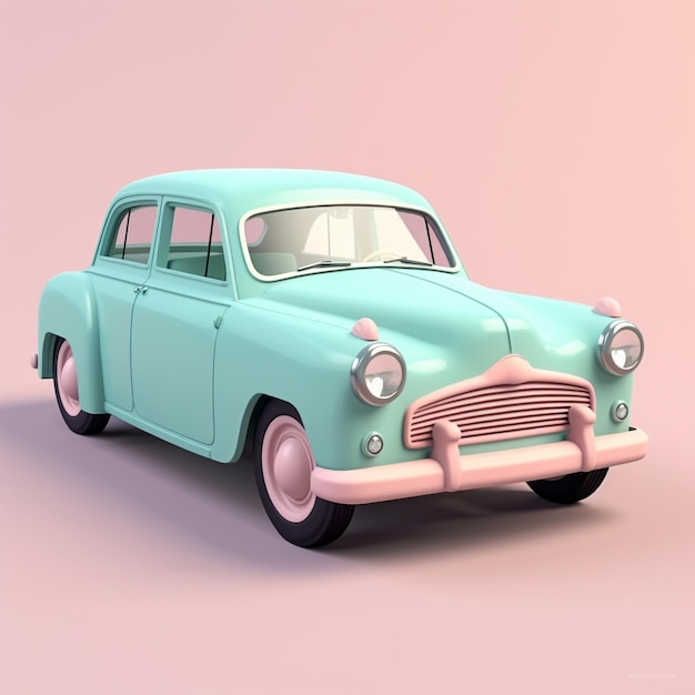 Coche antiguo de dibujos animados 3D