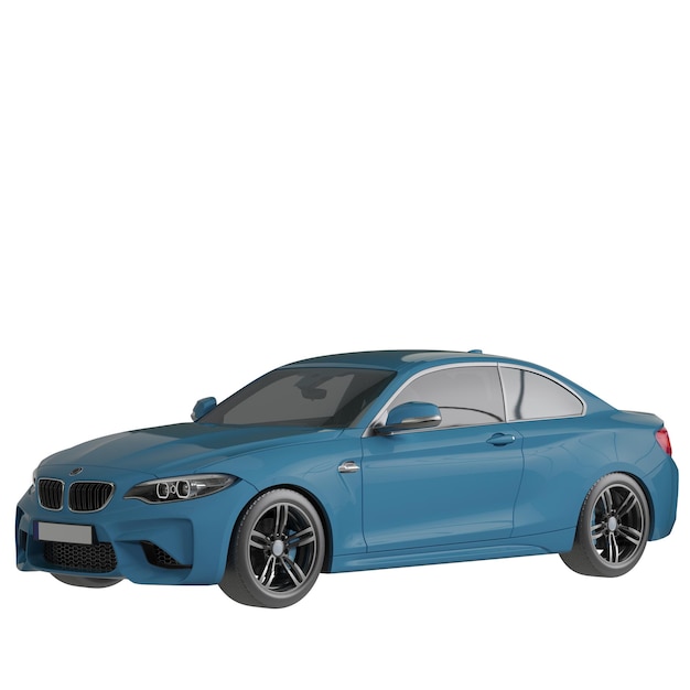 coche azul aislado en blanco