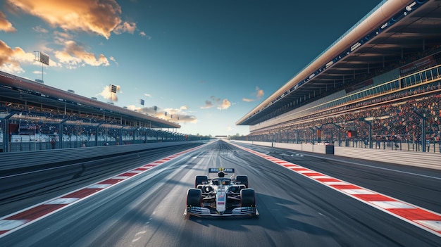 Foto el coche de carreras de fórmula uno en una pista de carreras
