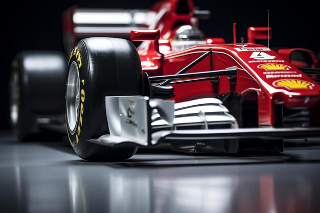 Foto un coche de carreras rojo con la palabra carrera en el lado