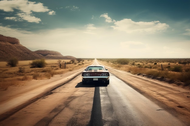 Coche carretera desierto Generar Ai