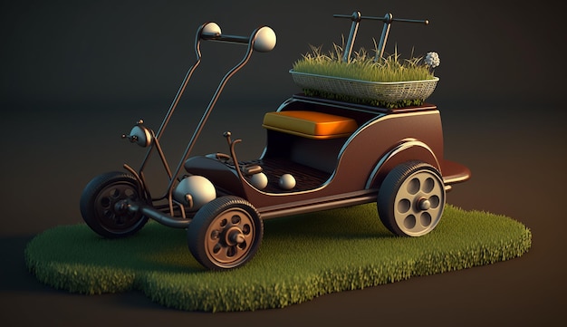 Coche carrito carritos de golf campo vehículos imagen ai arte generado