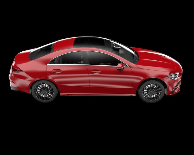 Coche de la ciudad aislado en la ilustración de renderizado 3d de fondo