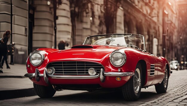 Foto un coche clásico en la ciudad