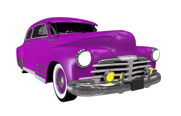 Coche clásico púrpura aislado