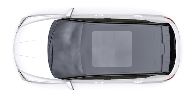 Coche compacto deportivo blanco SUV 3d render ilustración