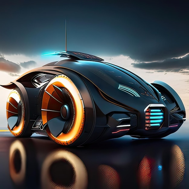 Foto coche con concepto de diseño súper futurista ia generativa