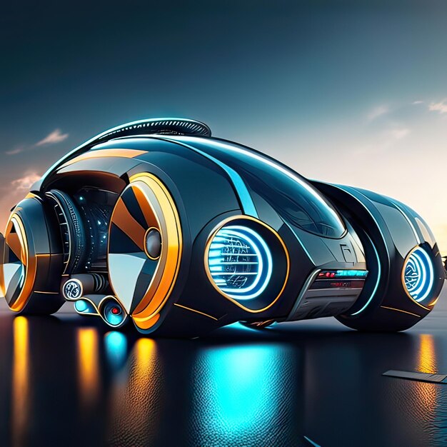 Coche con concepto de diseño súper futurista IA generativa