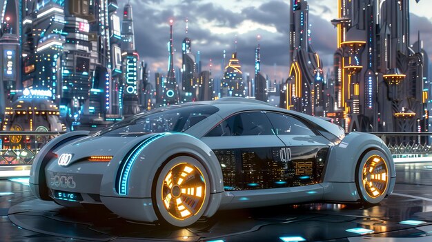Foto coche conceptual futurista