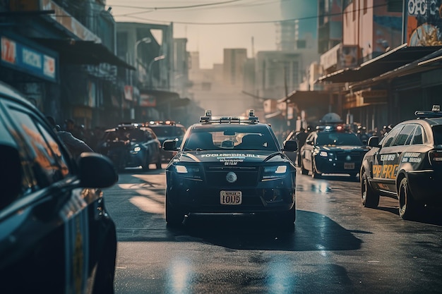 Coche Cop39s en la ciudad IA generativa