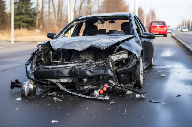 Coche dañado después de un accidente