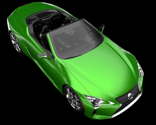 Coche deportivo aislado en la ilustración de renderizado 3d de fondo