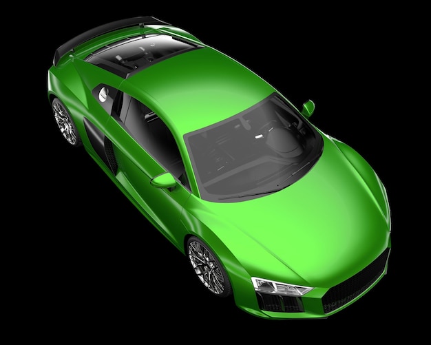 Coche deportivo aislado en la ilustración de renderizado 3d de fondo