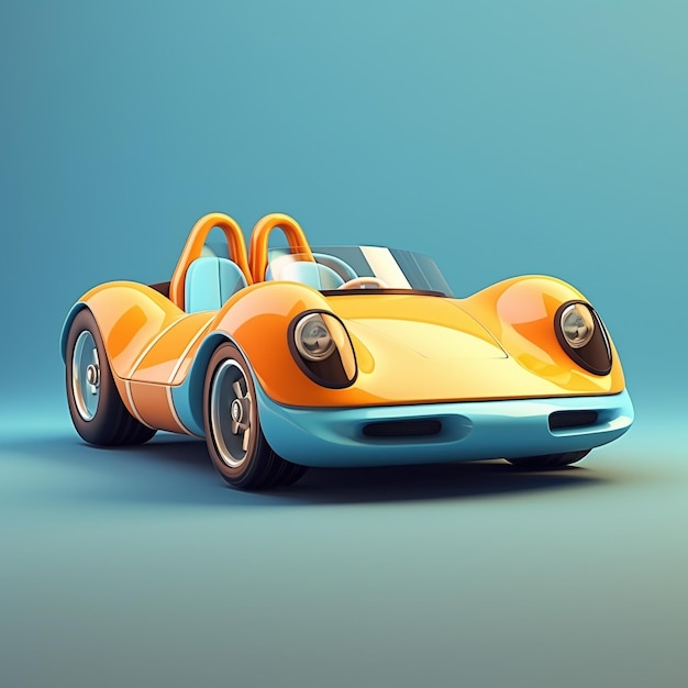 coche deportivo de dibujos animados 3d