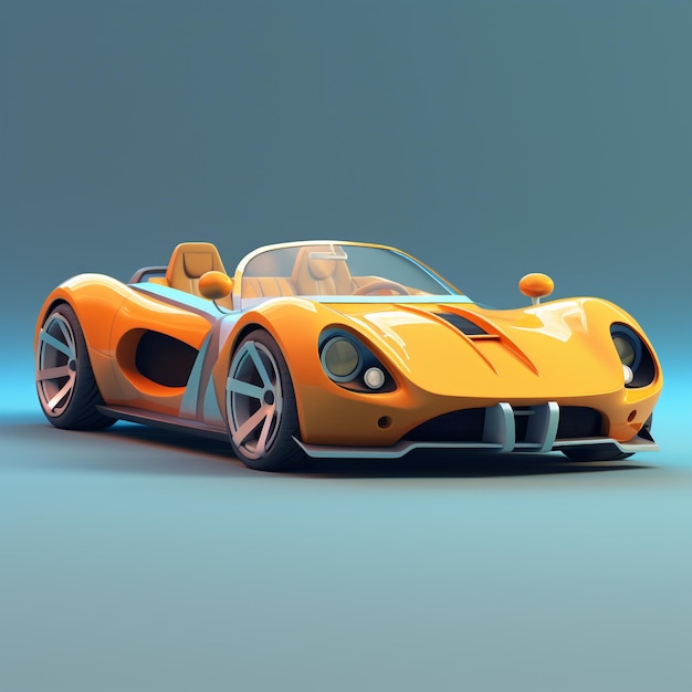 coche deportivo de dibujos animados 3d