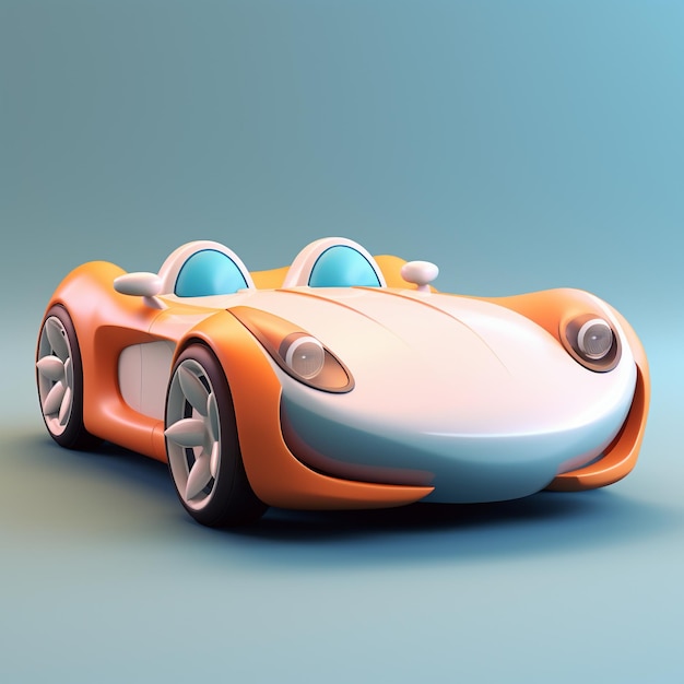 coche deportivo de dibujos animados 3d