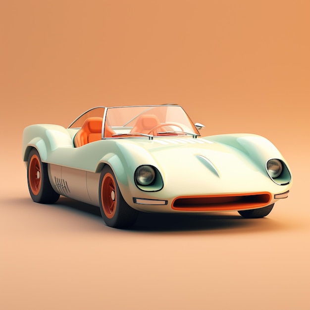 coche deportivo de dibujos animados 3d