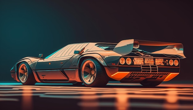 Coche deportivo futurista AI generativo