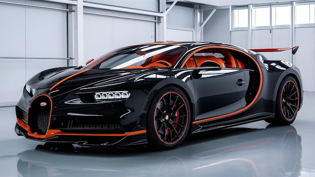 un coche deportivo negro con el número h78 en el lado