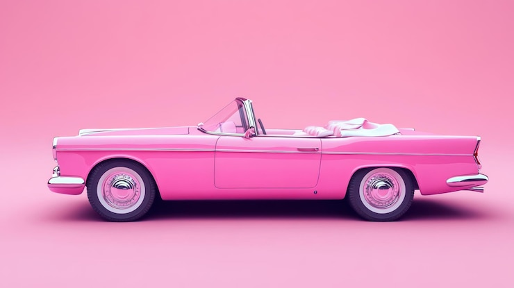 Foto el coche descapotable clásico rosa