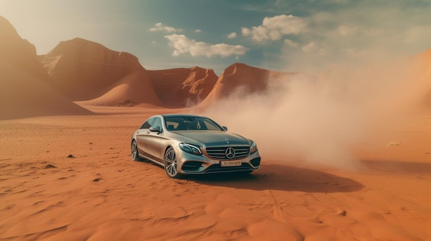 coche en el desiertoIA generativa