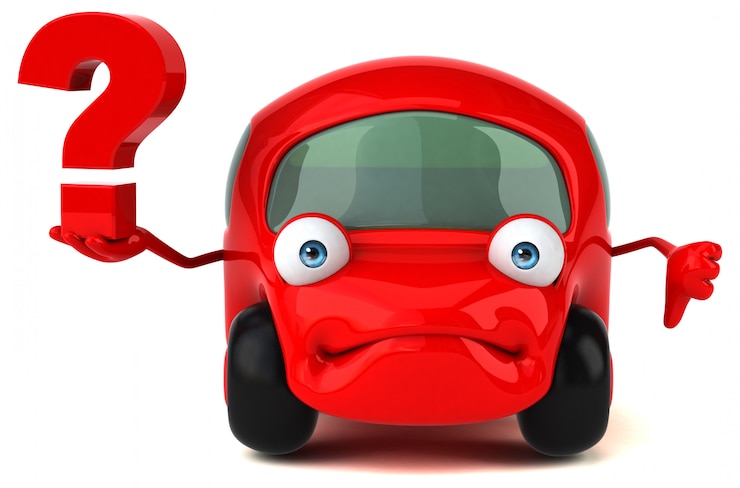 Foto coche divertido - ilustración 3d