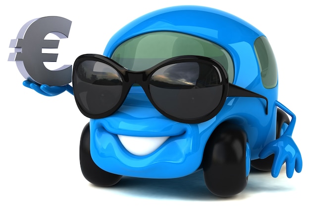 Coche divertido - personaje 3D