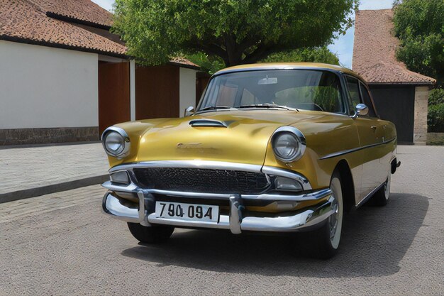 un coche dorado con una matrícula que dice g y