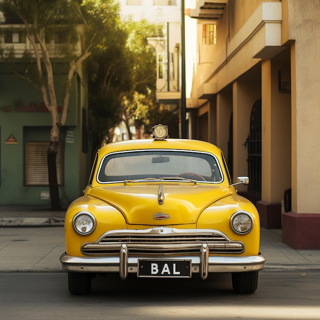 Foto un coche de época con una matrícula amarilla que dice ba 816i