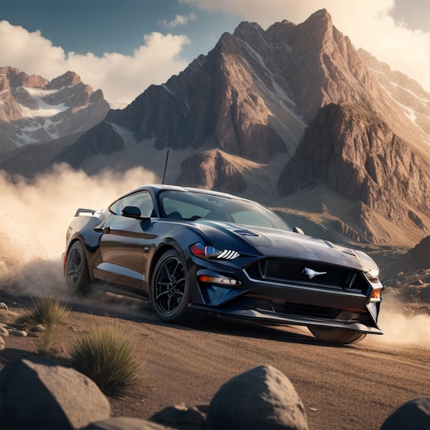 Coche ford mustang a la deriva