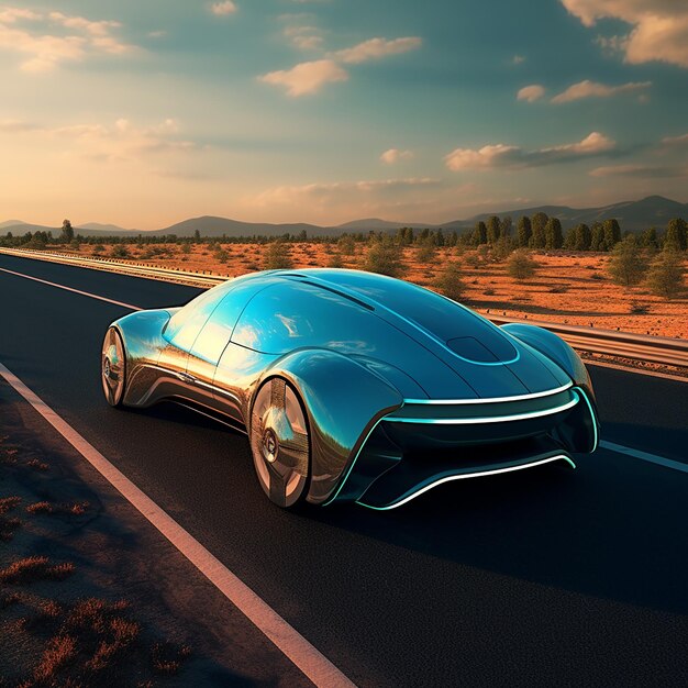 coche futurista guerrero coche héroe del futuro personaje lindo eco coche de conducción