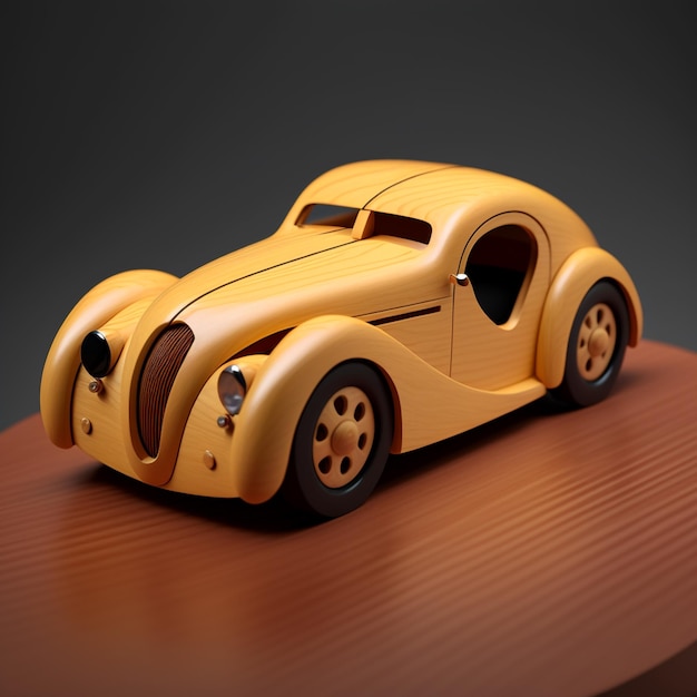 coche de juguete de madera representación 3d ilustración imágenes fondo de pantalla